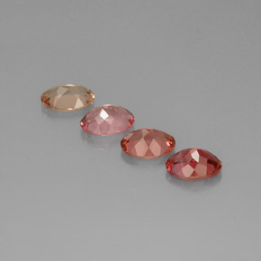 Gemas de turmalina multicolor natural de  ct, corte óvalo, VVS-VS
