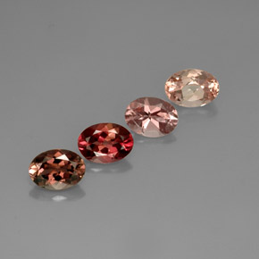 Gemas de turmalina multicolor natural de  ct, corte óvalo, VVS-VS