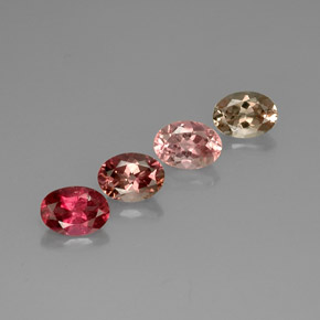Gemas de turmalina multicolor natural de  ct, corte óvalo, VVS-VS