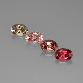 Gemas de turmalina multicolor natural de  ct, corte óvalo, VVS-VS