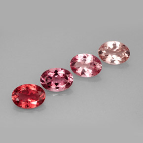 Gemas de turmalina multicolor natural de  ct, corte óvalo, VVS-VS