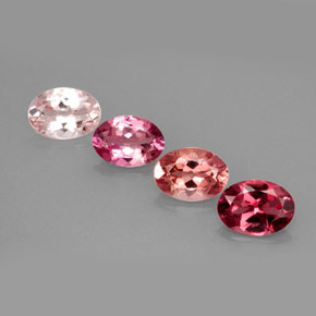 Gemas de turmalina multicolor natural de  ct, corte óvalo, VVS-VS
