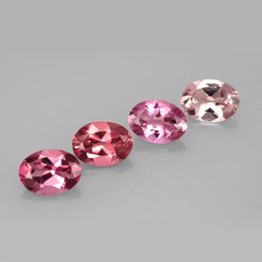 Gemas de turmalina multicolor natural de  ct, corte óvalo, VVS-VS