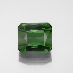 Turmalina verde natural de 2,34 ct, corte esmeralda, VVS
