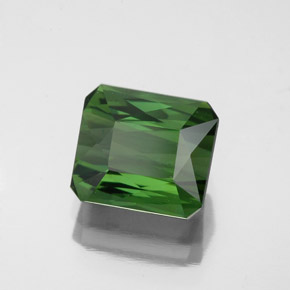 Turmalina verde natural de 2,34 ct, corte esmeralda, VVS