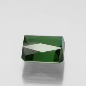 Turmalina verde natural de 2,34 ct, corte esmeralda, VVS