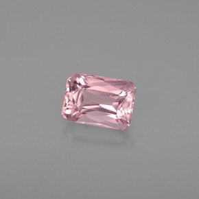 Turmalina rosa natural de 0,72 ct, corte esmeralda, VVS-VS
