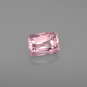 Turmalina rosa natural de 0,72 ct, corte esmeralda, VVS-VS