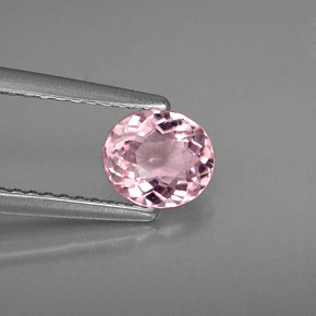 Turmalina rosa natural de 0,65 ct, corte óvalo, VVS-VS