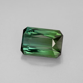 Turmalina verde natural de 1,74 ct, corte esmeralda, VVS-VS