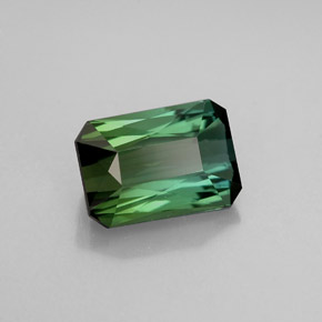 Turmalina verde natural de 1,74 ct, corte esmeralda, VVS-VS
