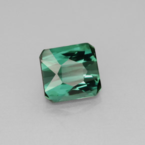 Turmalina verde natural de 1,86 ct, corte esmeralda, VS