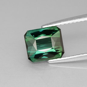 Turmalina verde natural de 2,04 ct, corte esmeralda, VS