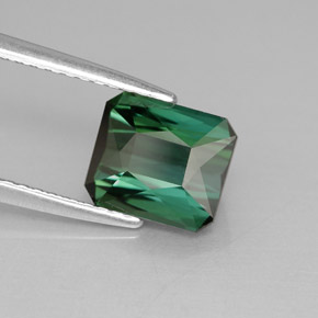 Turmalina verde natural de 2,04 ct, corte esmeralda, VS