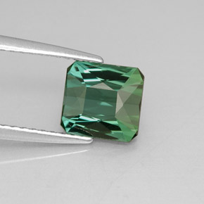 Turmalina verde natural de 1,70 ct, corte esmeralda, VVS-VS