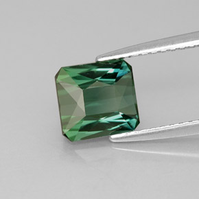 Turmalina verde natural de 1,70 ct, corte esmeralda, VVS-VS