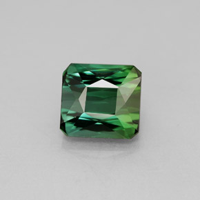 Turmalina verde natural de 1,98 ct, corte esmeralda, VVS-VS