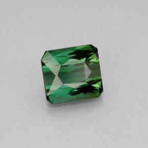 Turmalina verde natural de 1,98 ct, corte esmeralda, VVS-VS