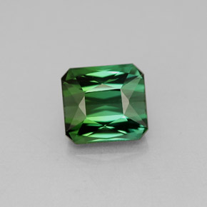 Turmalina verde natural de 1,93 ct, corte esmeralda, VVS