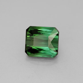 Turmalina verde natural de 1,93 ct, corte esmeralda, VVS