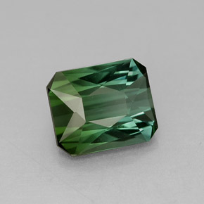 Turmalina verde natural de 1,51 ct, corte esmeralda, VVS-VS
