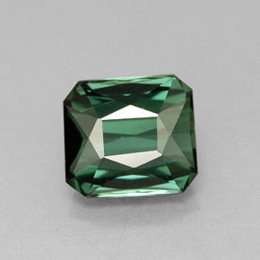 Turmalina verde natural de 1,81 ct, corte esmeralda, VVS-VS