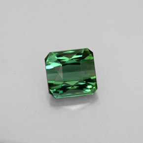 Turmalina verde natural de 1,63 ct, corte esmeralda, VVS