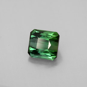 Turmalina verde natural de 1,63 ct, corte esmeralda, VVS