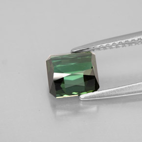 Turmalina verde natural de 1,63 ct, corte esmeralda, VVS