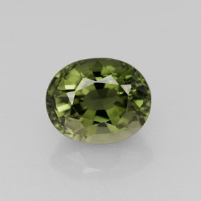 Turmalina verde natural de 1,37 ct, corte óvalo, VVS-VS