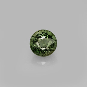 Turmalina verde natural de 0,93 ct, corte redondo, VVS