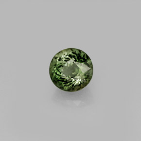 Turmalina verde natural de 0,93 ct, corte redondo, VVS