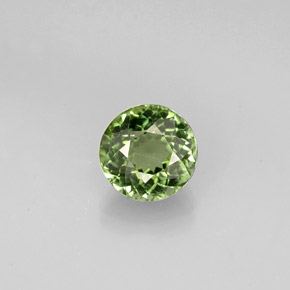 Turmalina verde natural de 0,80 ct, corte redondo, VVS