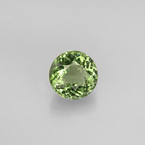 Turmalina verde natural de 0,80 ct, corte redondo, VVS