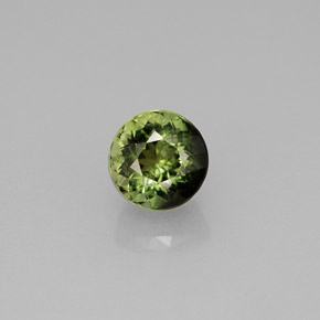 Turmalina verde natural de 1,45 ct, corte redondo, VVS