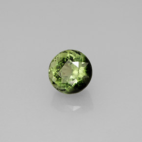 Turmalina verde natural de 1,45 ct, corte redondo, VVS