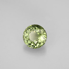 Turmalina verde natural de 0,88 ct, corte redondo, VVS