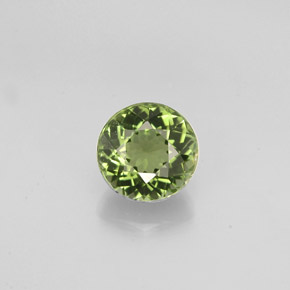 Turmalina verde natural de 0,90 ct, corte redondo, VVS