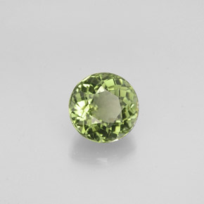 Turmalina verde natural de 0,90 ct, corte redondo, VVS