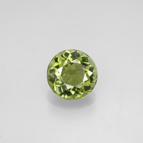 Turmalina verde natural de 1,15 ct, corte redondo, VVS-VS