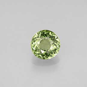 Turmalina verde natural de 0,87 ct, corte redondo, VVS-VS
