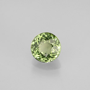 Turmalina verde natural de 0,87 ct, corte redondo, VVS-VS