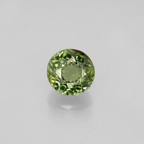 Turmalina verde natural de 0,74 ct, corte redondo, VVS-VS