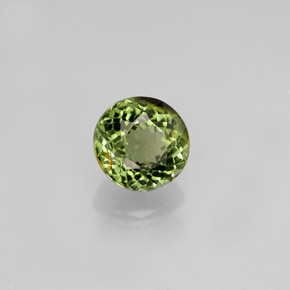Turmalina verde natural de 0,74 ct, corte redondo, VVS-VS