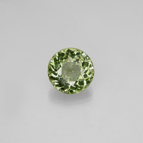 Turmalina verde natural de 0,68 ct, corte redondo, VVS