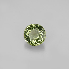 Turmalina verde natural de 0,68 ct, corte redondo, VVS