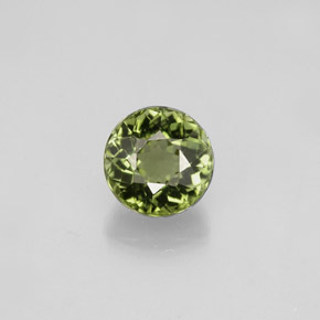 Turmalina verde natural de 0,95 ct, corte redondo, VVS