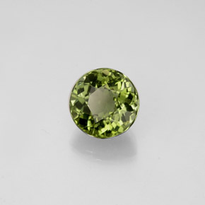 Turmalina verde natural de 0,95 ct, corte redondo, VVS