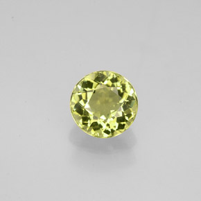 Turmalina amarillo natural de 0,78 ct, corte redondo, VVS