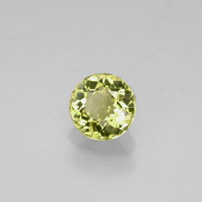 Turmalina amarillo natural de 0,78 ct, corte redondo, VVS